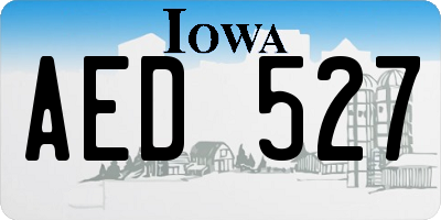IA license plate AED527