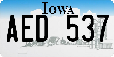 IA license plate AED537