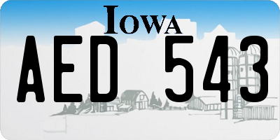 IA license plate AED543