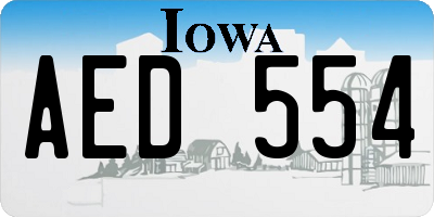 IA license plate AED554
