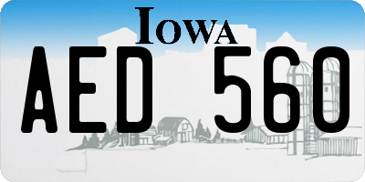 IA license plate AED560