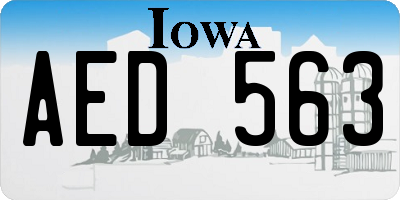IA license plate AED563