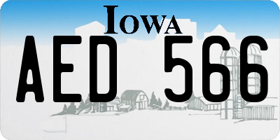 IA license plate AED566