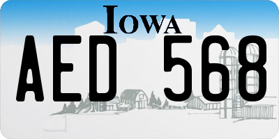 IA license plate AED568