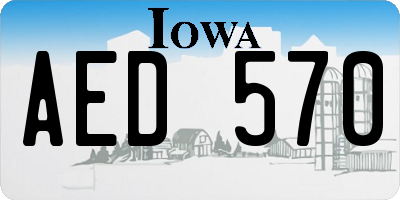 IA license plate AED570