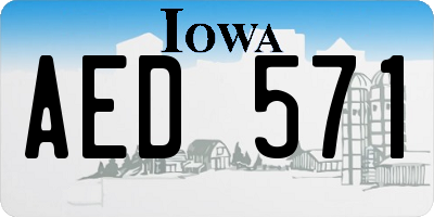 IA license plate AED571