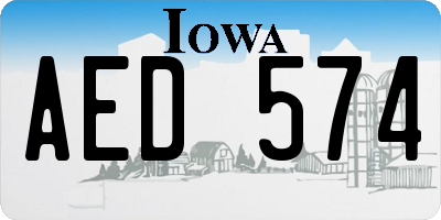 IA license plate AED574