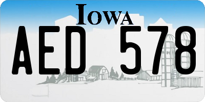 IA license plate AED578