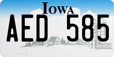 IA license plate AED585