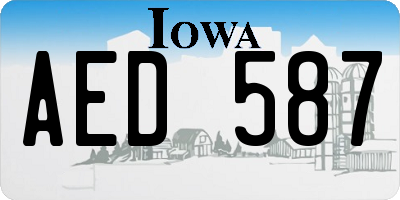 IA license plate AED587