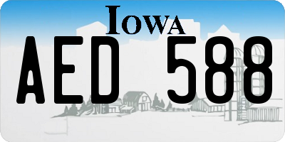 IA license plate AED588