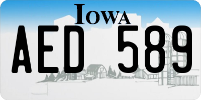 IA license plate AED589