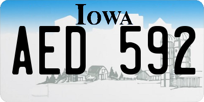IA license plate AED592