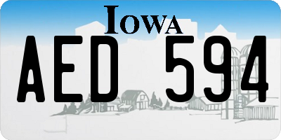 IA license plate AED594