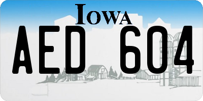 IA license plate AED604