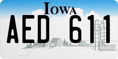 IA license plate AED611