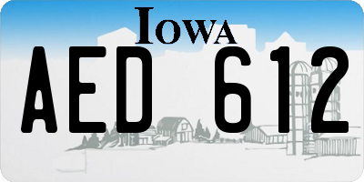 IA license plate AED612