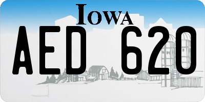 IA license plate AED620