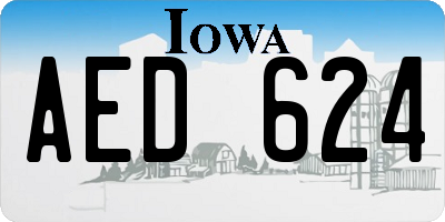 IA license plate AED624