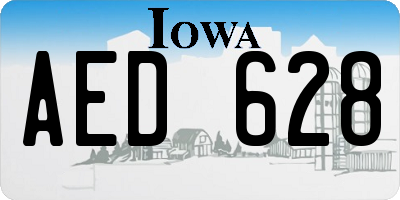 IA license plate AED628