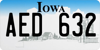 IA license plate AED632
