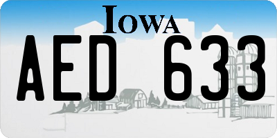 IA license plate AED633