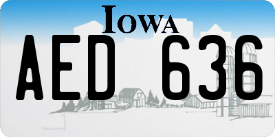 IA license plate AED636