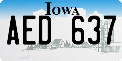 IA license plate AED637
