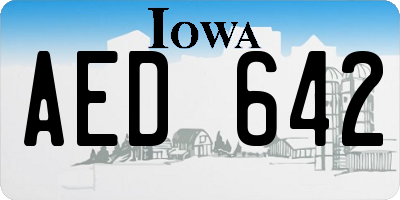 IA license plate AED642