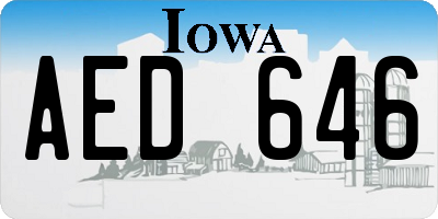 IA license plate AED646