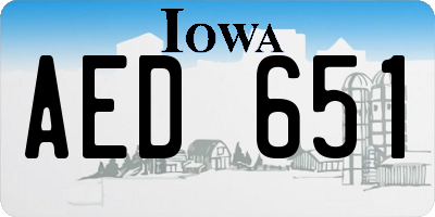 IA license plate AED651