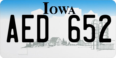 IA license plate AED652