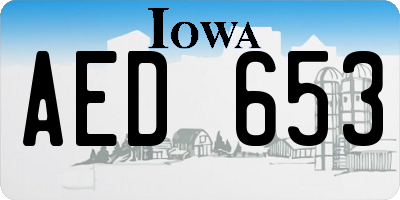 IA license plate AED653