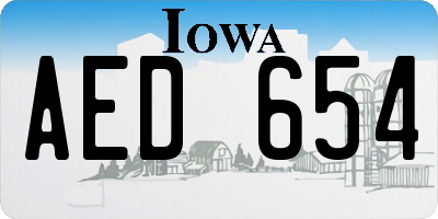 IA license plate AED654