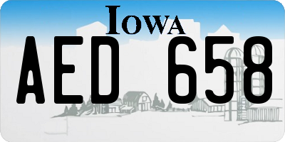 IA license plate AED658