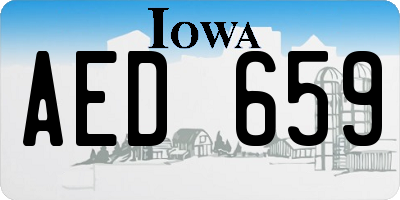 IA license plate AED659