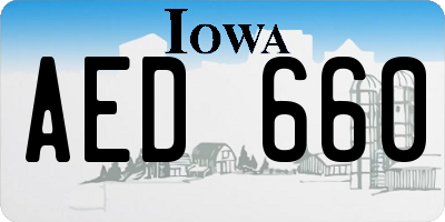 IA license plate AED660