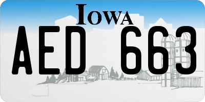 IA license plate AED663
