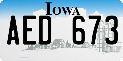 IA license plate AED673