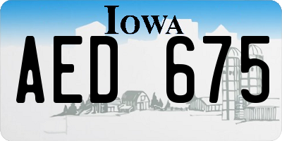 IA license plate AED675