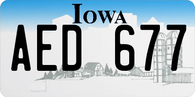 IA license plate AED677
