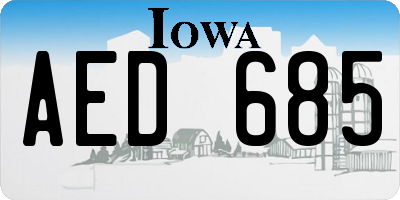 IA license plate AED685