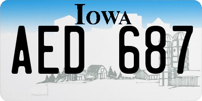 IA license plate AED687
