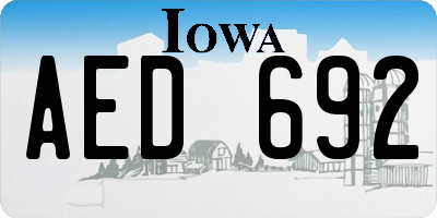 IA license plate AED692