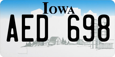 IA license plate AED698