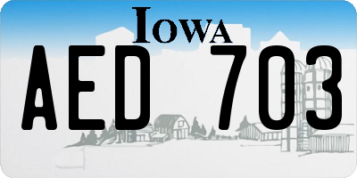 IA license plate AED703