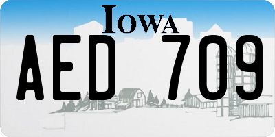 IA license plate AED709