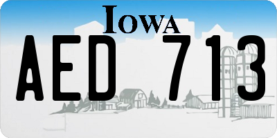 IA license plate AED713