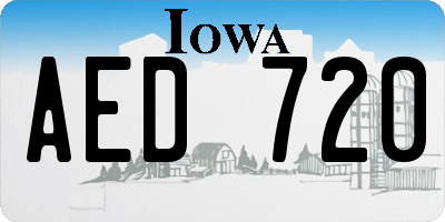 IA license plate AED720