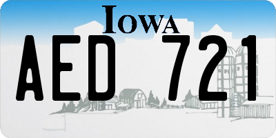 IA license plate AED721